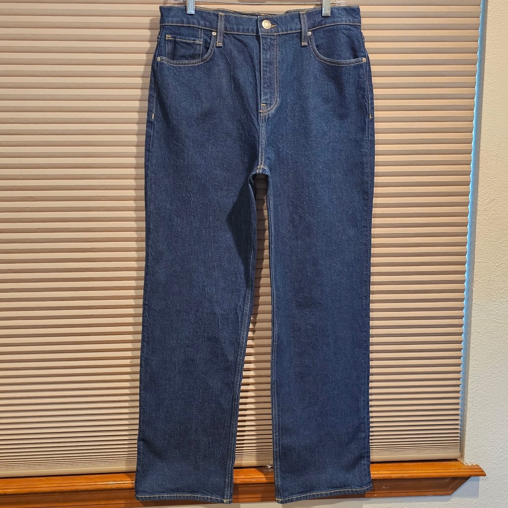 Hudson Remi High-Rise Straight Ankle Jeans Remi Rinse Dark Indigo Size 31